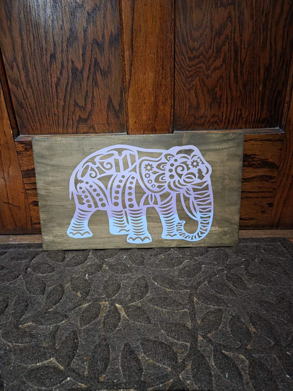 Decorative Pastel Elephant Wall Plaque - White/Pastel Accent